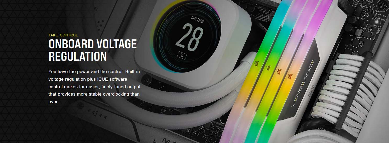 CORSAIR VENGEANCE RGB 32GB (2x16GB) DDR5 5200MT/s CL40 | CMH32GX5M2B5200C40