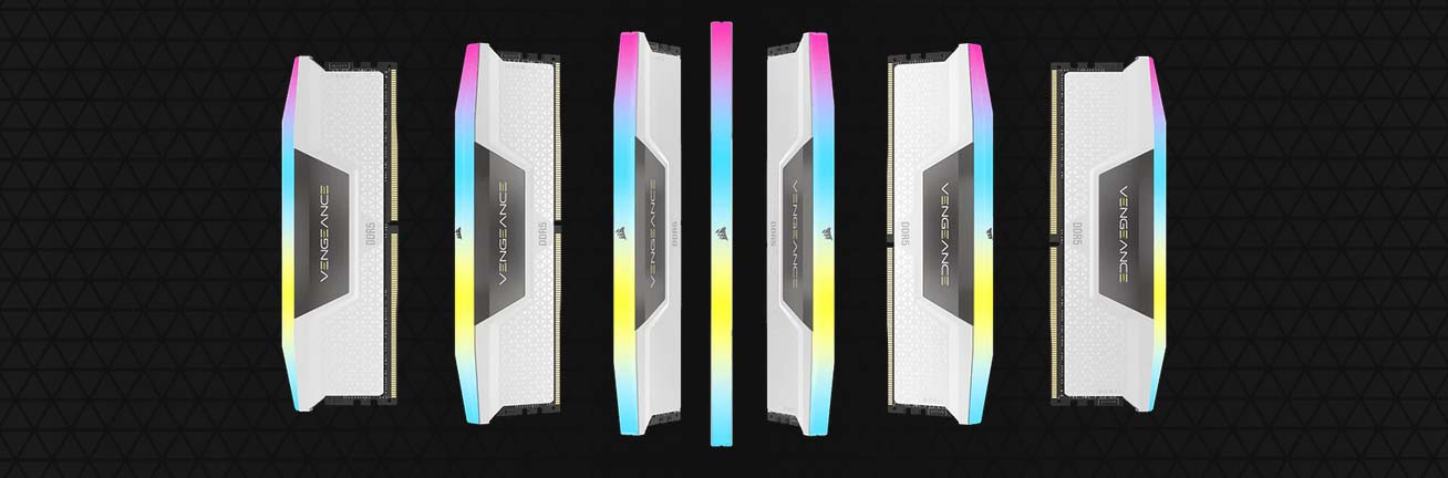 CORSAIR VENGEANCE RGB 32Gb (2x16GB) DDR5 DRAM 6400MTs CL32 Blanc