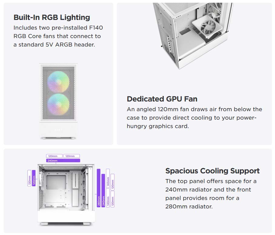 PC Gamer NZXT H5 Flow RTX 3060 Ventus 2X | AB760M-i7-A650BN