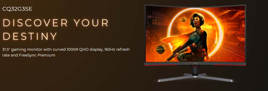 AOC CQ32G3SE 165Hz Curved Gaming Moniteur | MYO-CQ32G3SE