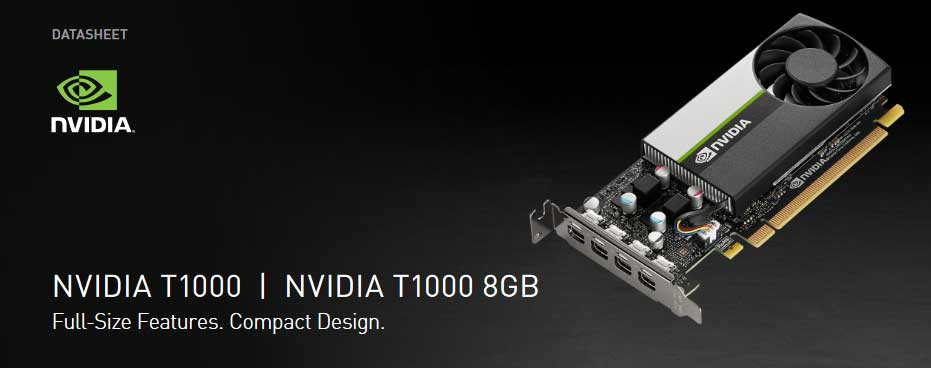 Nvidia T1000 8Gb GDDR6 Carte Graphique | VCNT1000-8GB-PB