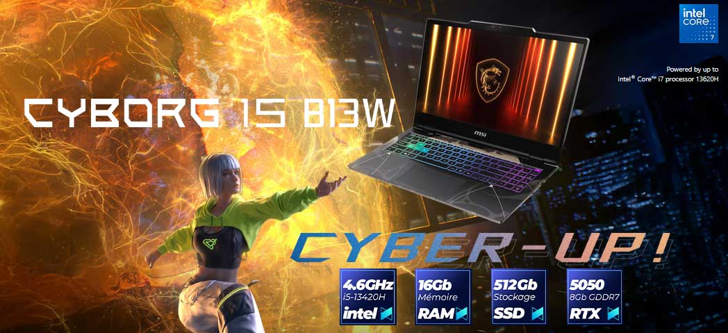 MSI Cyborg 15 B13W RTX 5050 Gaming PC Portable B13WEKG-669FR