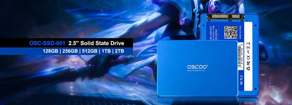 OSCOO 512Gb Disque Dur 2.5 SSD SATA Blue | OS001-512G
