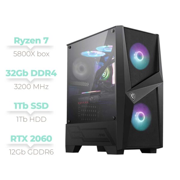 MSI MAG FORGE 100R Ryzen 7, RTX 2060 12Gb