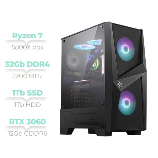 MSI MAG FORGE 100R Ryzen 7, RTX 3060 12Gb