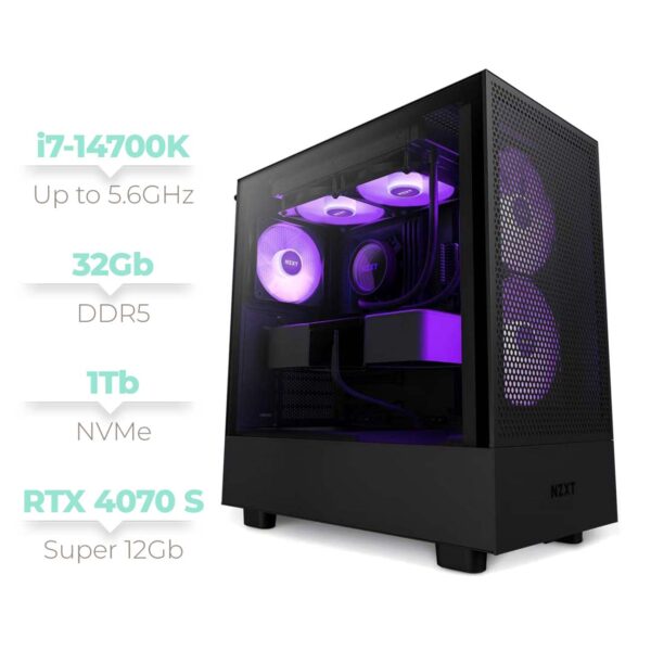 PC Gamer NZXT H5 Flow Core i7, 32Gb DDR5, 750W | H51FB-i7-RTX4070S