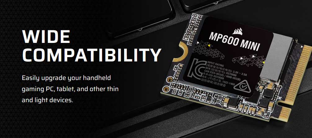 Corsair MP600 Mini 1TB NVMe M.2 2230 | F1000GBMP600MNR2