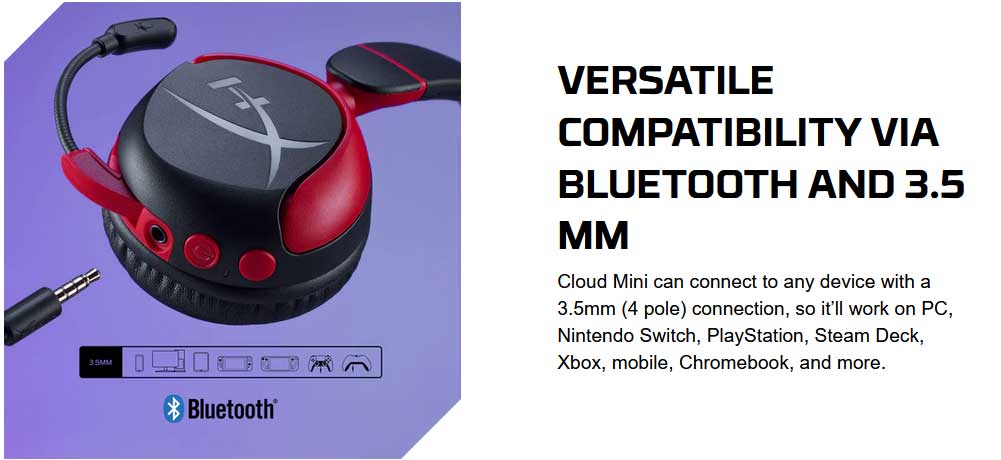 HyperX Cloud Mini Black Gaming Casque | 7G8F1AA