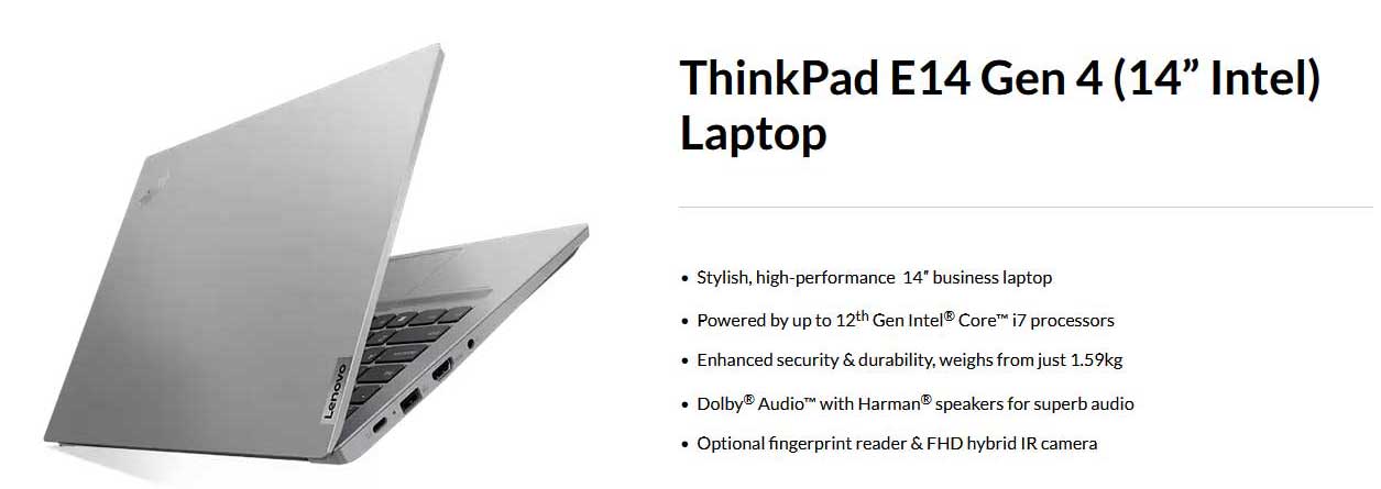 Lenovo ThinkPad E14 Gen 4 PC Portable | 21E3009BFE