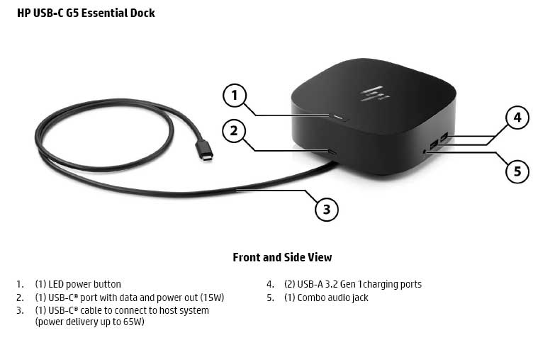 Station d’accueil HP USB-C G5 Essential | 72C71AA – Hub Universel