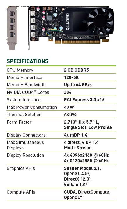 NVIDIA QUADRO P600 2Go Carte graphique | VCQP600-PB