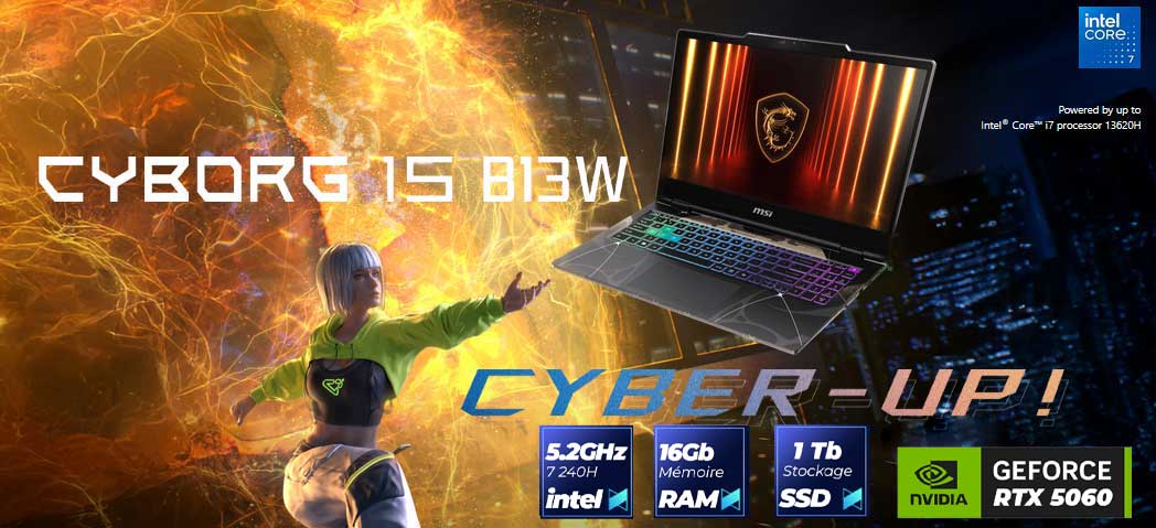 MSI Cyborg 15 B2RW RTX 5060 Gaming PC Portable | B2RWFKG-411FR