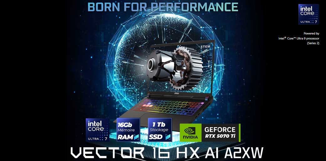 MSI Vector 16 HX AI A2XW Gaming Laptop | A2XWHG-087FR